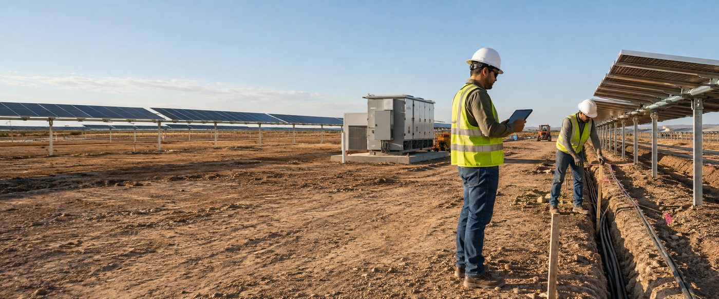 Utility-scale solar PV design and construction engineering support